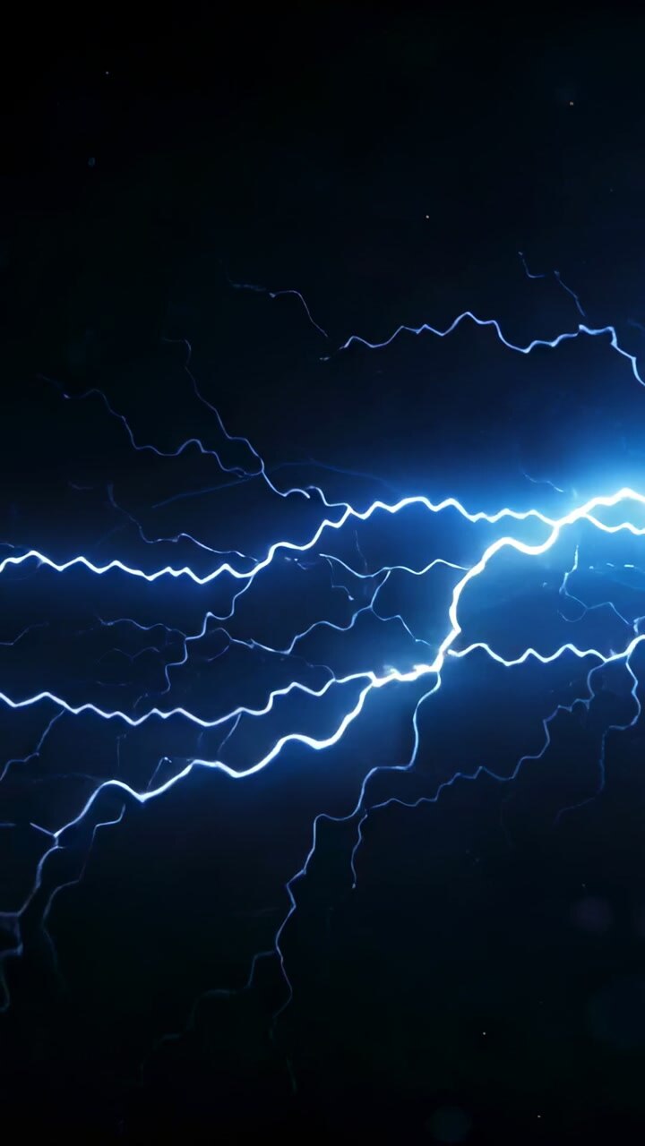 Vertical video: Appearing first arc, multiplying cyan arcs pulsing on dark backdrop, forming energy