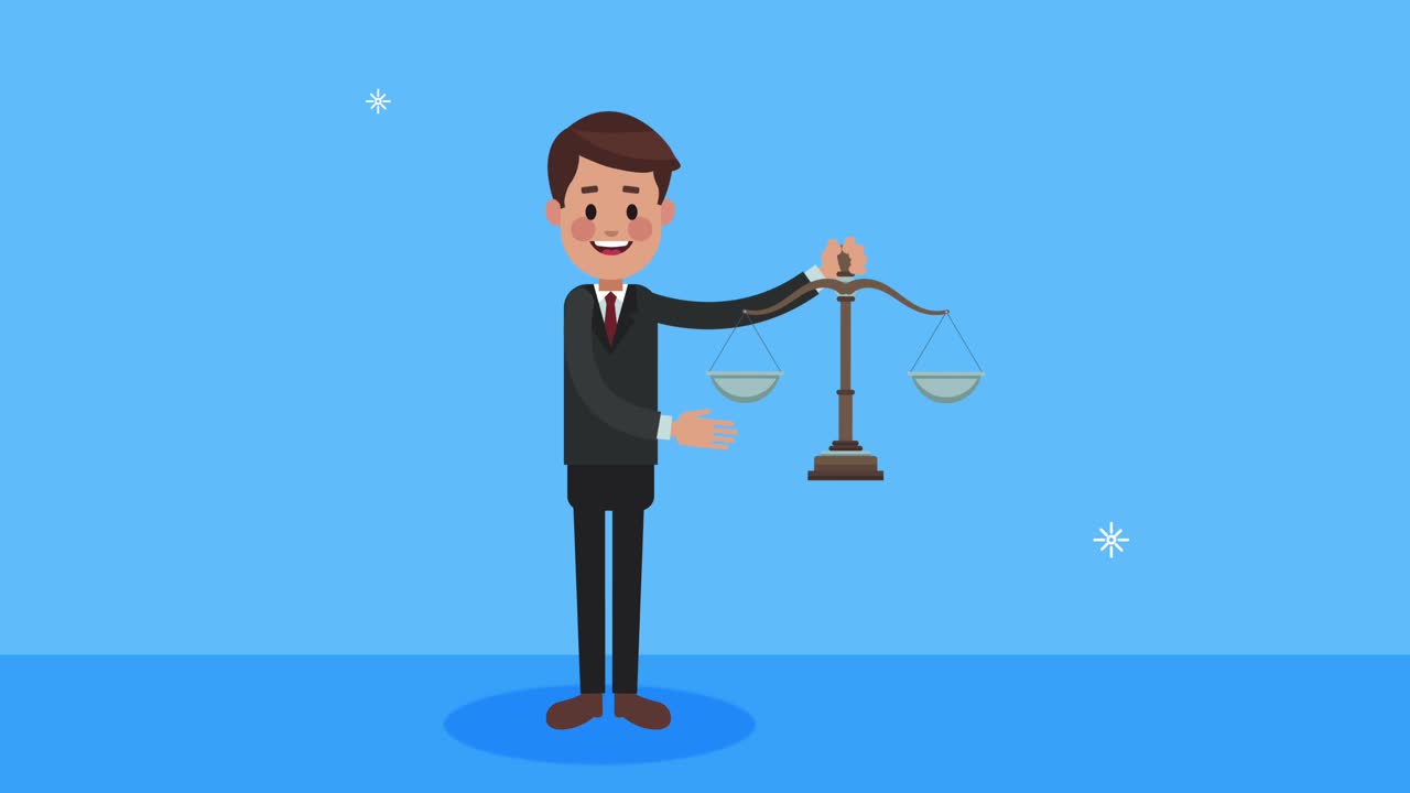 우아한 사업가, 평등한 균형을 가진 노동자