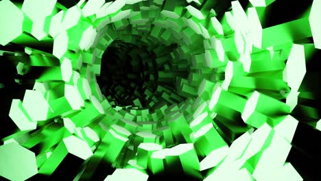 abstract 3d tunnel with geometric shapes