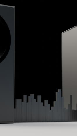 renderización 3d de altavoces con visualización de audio