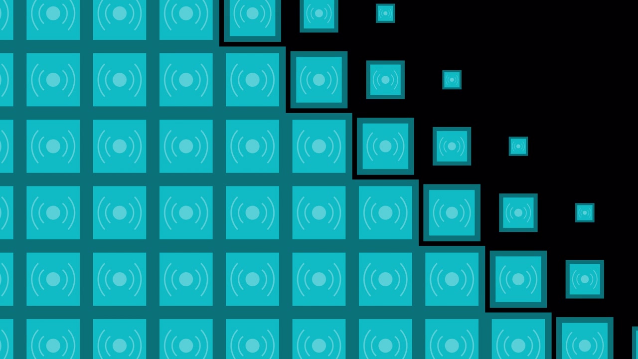 Teal Grid Pattern with Circles