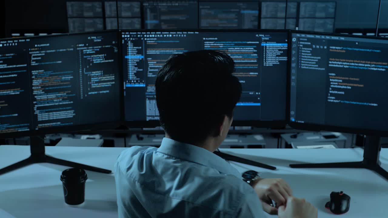 Programmer Working Late at Night