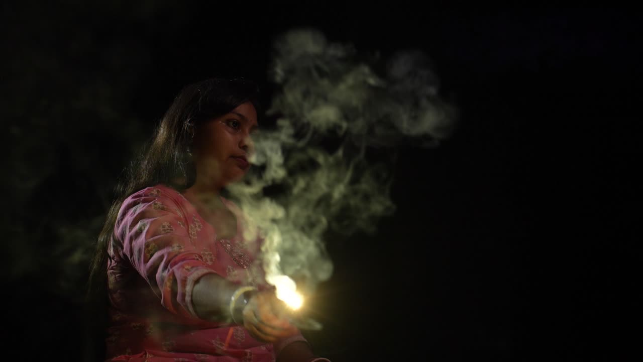Different types of firecrackers are being burned during Diwali