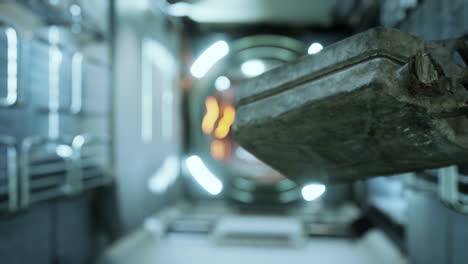 old fuel canister floating in internation space station