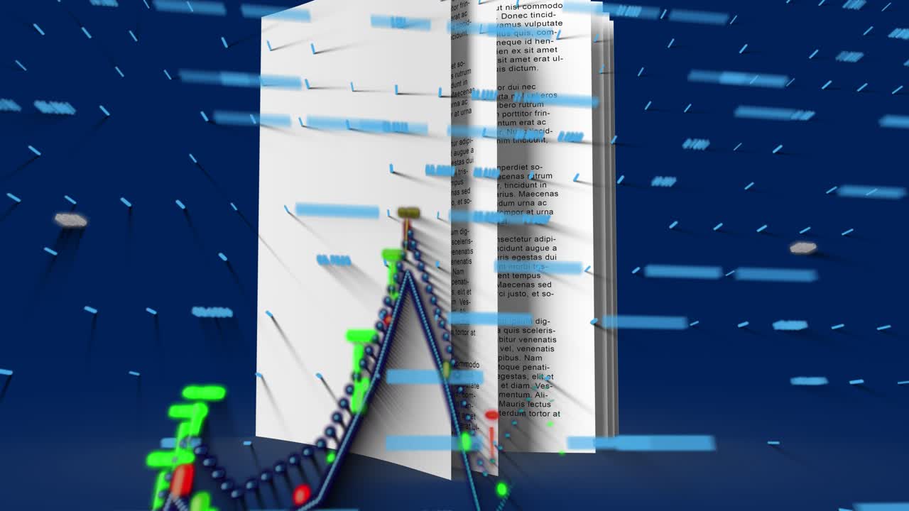 Animation of screen with glitch over chemical chemistry beakers icons