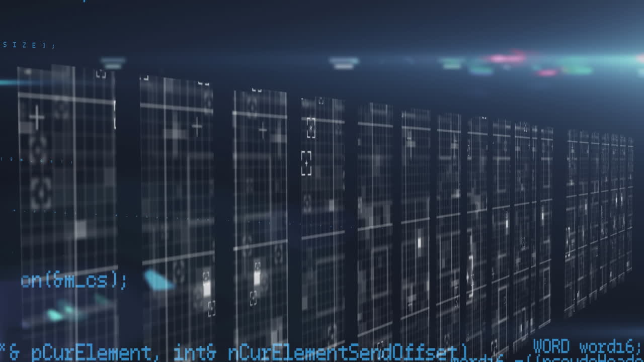 Data processing against blue background