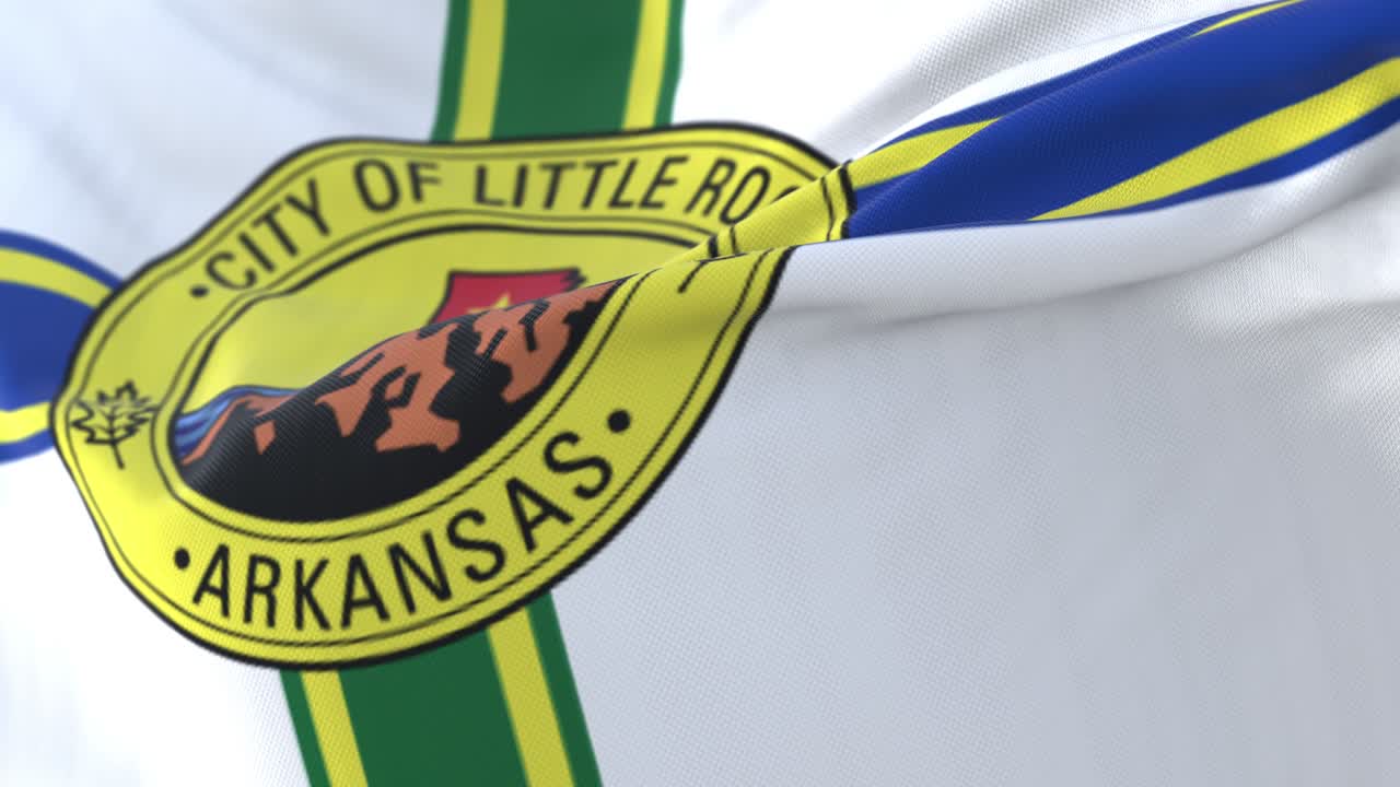 bandera de little rock, ciudad de arkansas en los estados unidos de américa - bucle