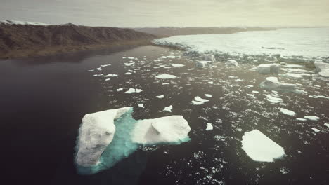 panoramic view of big glacier at alaska