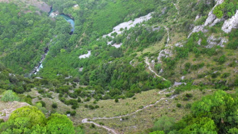 amazing aerial view of vikos gorge and pindus mountains, zagori, epirus, greece