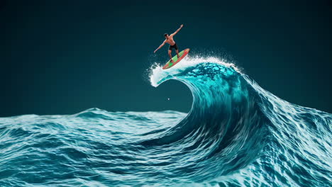 surfer on a salmon slice