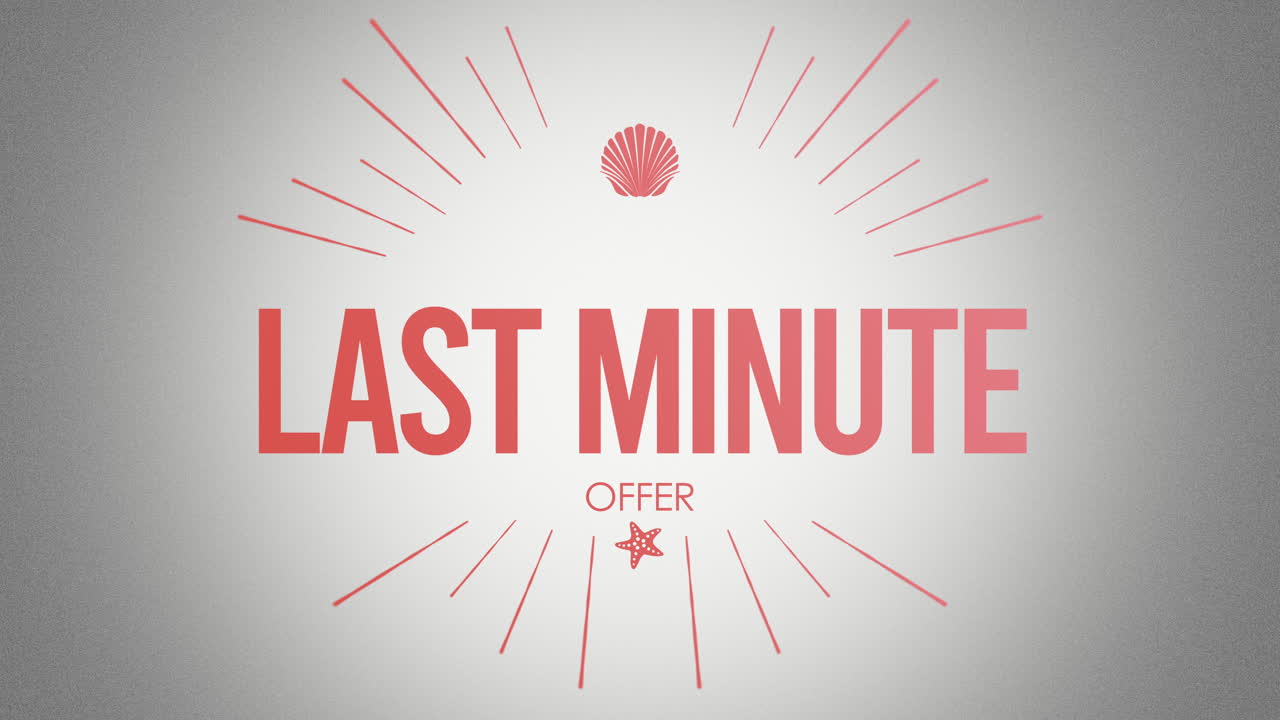 Last Minute Offer with sea animals and retro lines