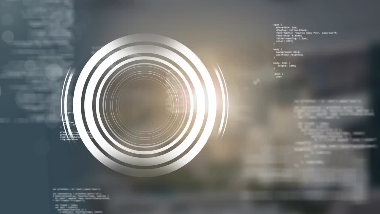 animación de los datos con un círculo en fondo gris