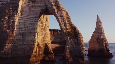 dramatic coastal cliffs at sunset