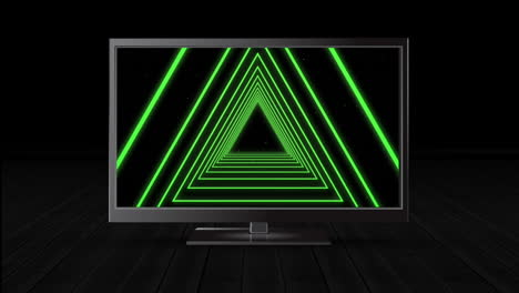 televisore con un tunnel triangolare