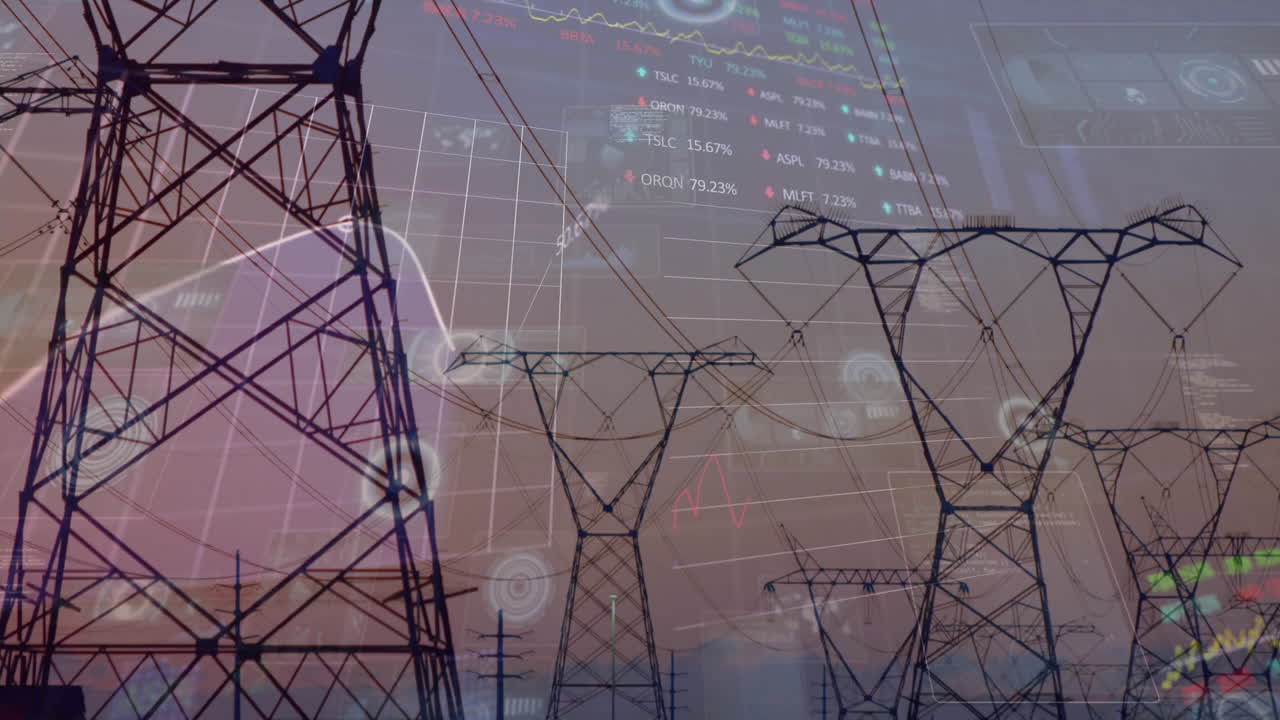농촌의 전기 타운을 통해 금융 데이터 처리의 애니메이션