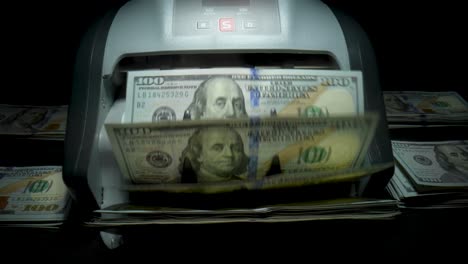 money counting machine in action