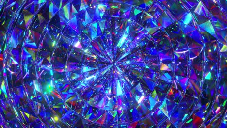 mosaico circular de diamante abstracto se mueve en movimientos de onda. color neón azul. animación 3d de bucle sin costuras