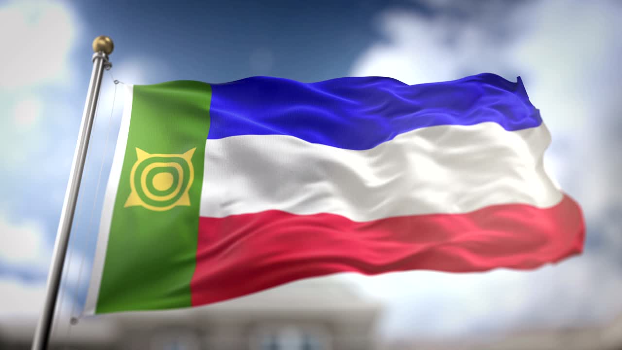 카카시아 발을 흔들고 있는 느린 동작 3d 렌더링 파란 하늘 배경 - 시엄리스 루프 4k