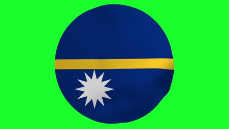 round flag of nauru waving in air 4k uhd animation