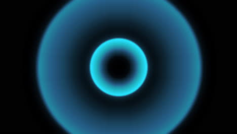 blue circular radio diminishing wave radar signal motion graphic with black background. pulse from central point. use add or screen to remove background. vfx animation.