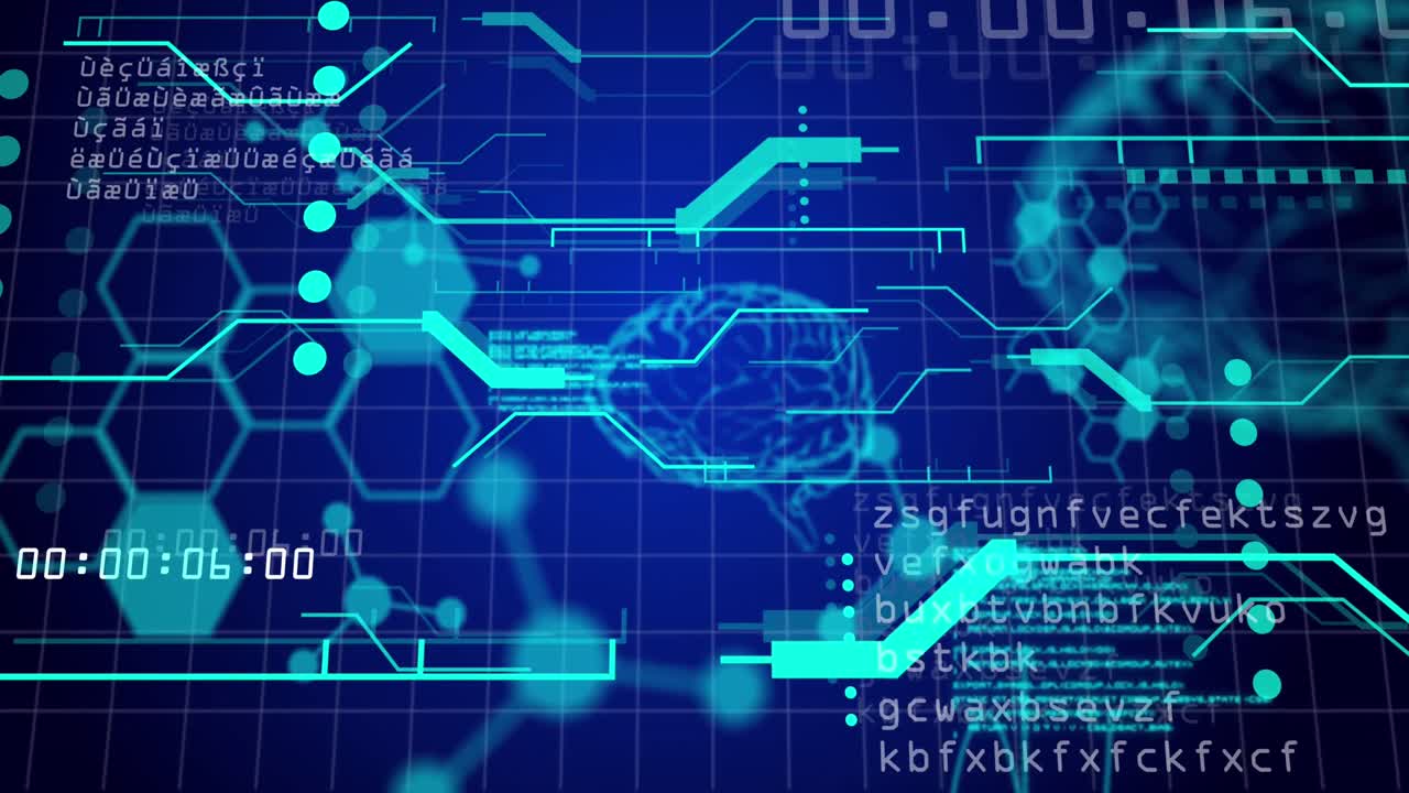 연결 네트워크를 통해 데이터 처리의 애니메이션