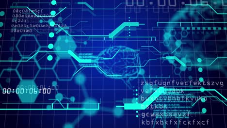 Animation of data processing over network of connections