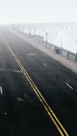 foggy road and bridge