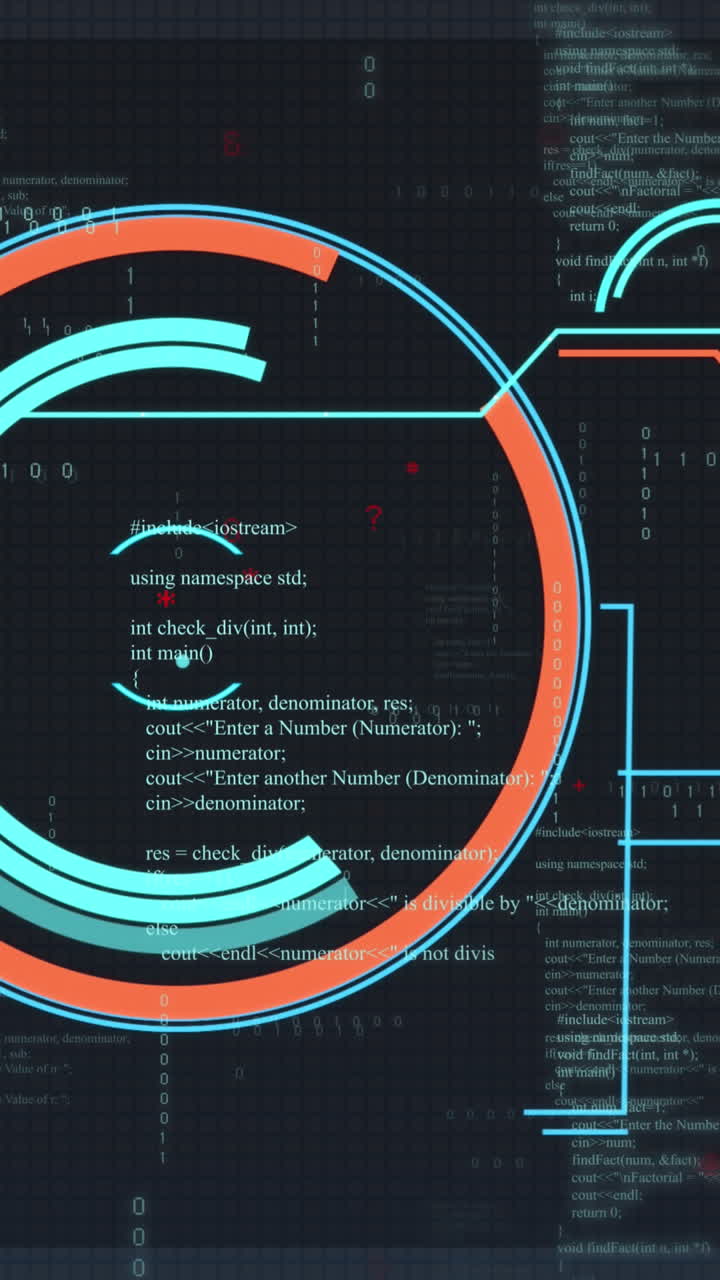Animation of scan scope and data processing over black background