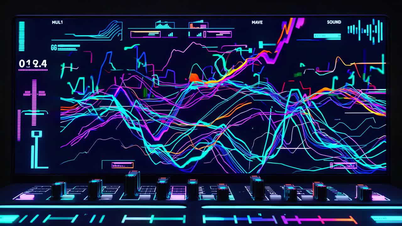 Neon Visualizer and Audio Control Panel