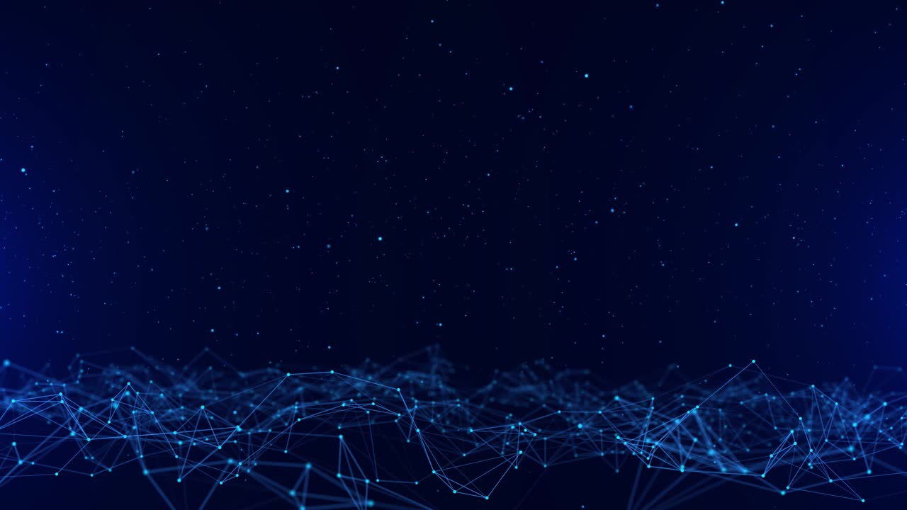 4k 3d tecnologia astratta sfondo blu futuristico di comunicazioni connessione di particelle luminose a rete