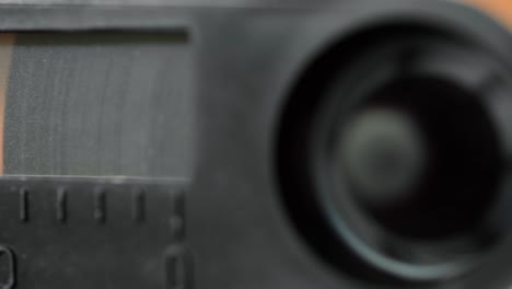 close-up of a black electronic device