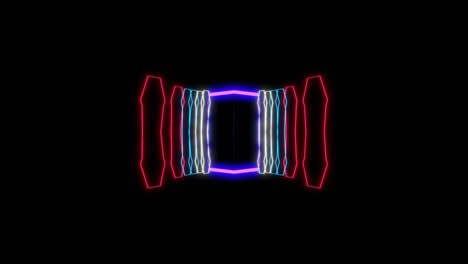 abstract geometric animation. neon lights. loop able. music background. abstract geometry shapes