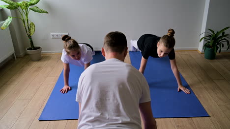 people practising yoga