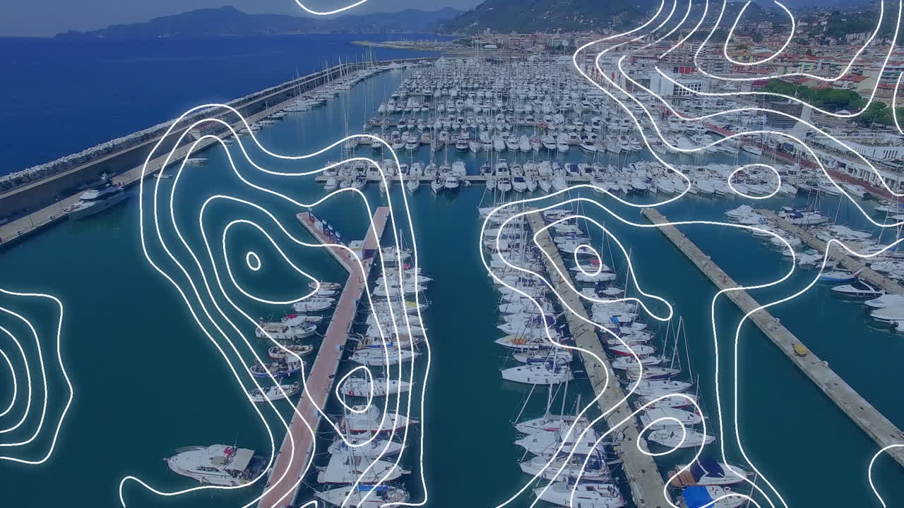 топографические узоры в сравнении с воздушным изображением портовой гавани