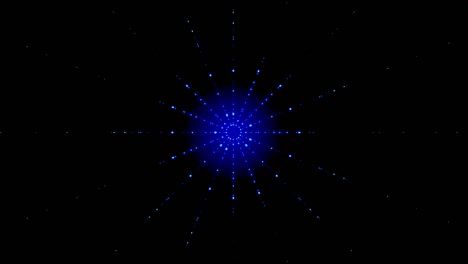 blue background animation of lines moving and rotating radially from the center