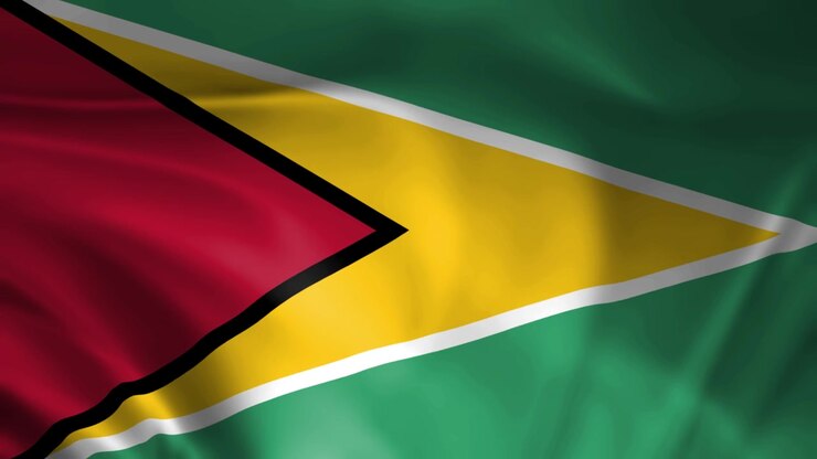 Wehende Flagge Guyanas