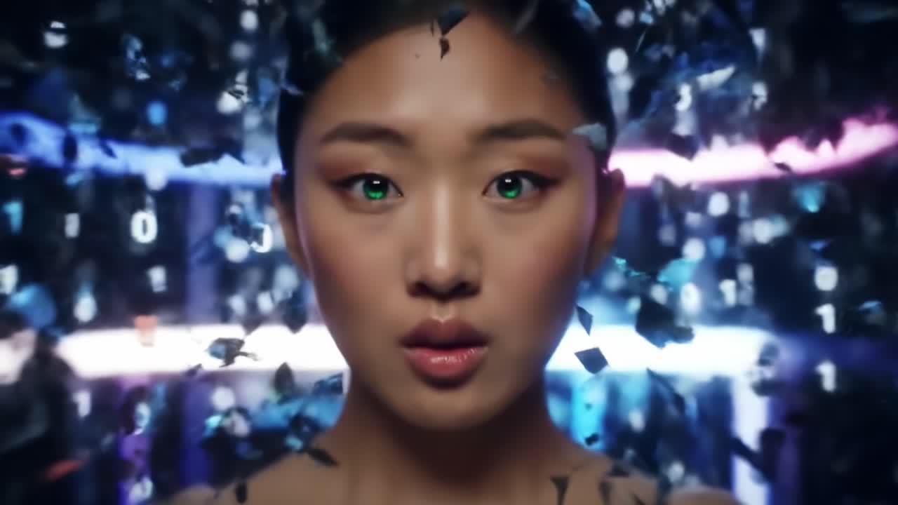 A futuristic exploration of identity and technology, illustrating the transition from an artificial face to a human visage, representing the blending of digital and physical realms