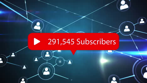 animation of number of subscribers over network of connections