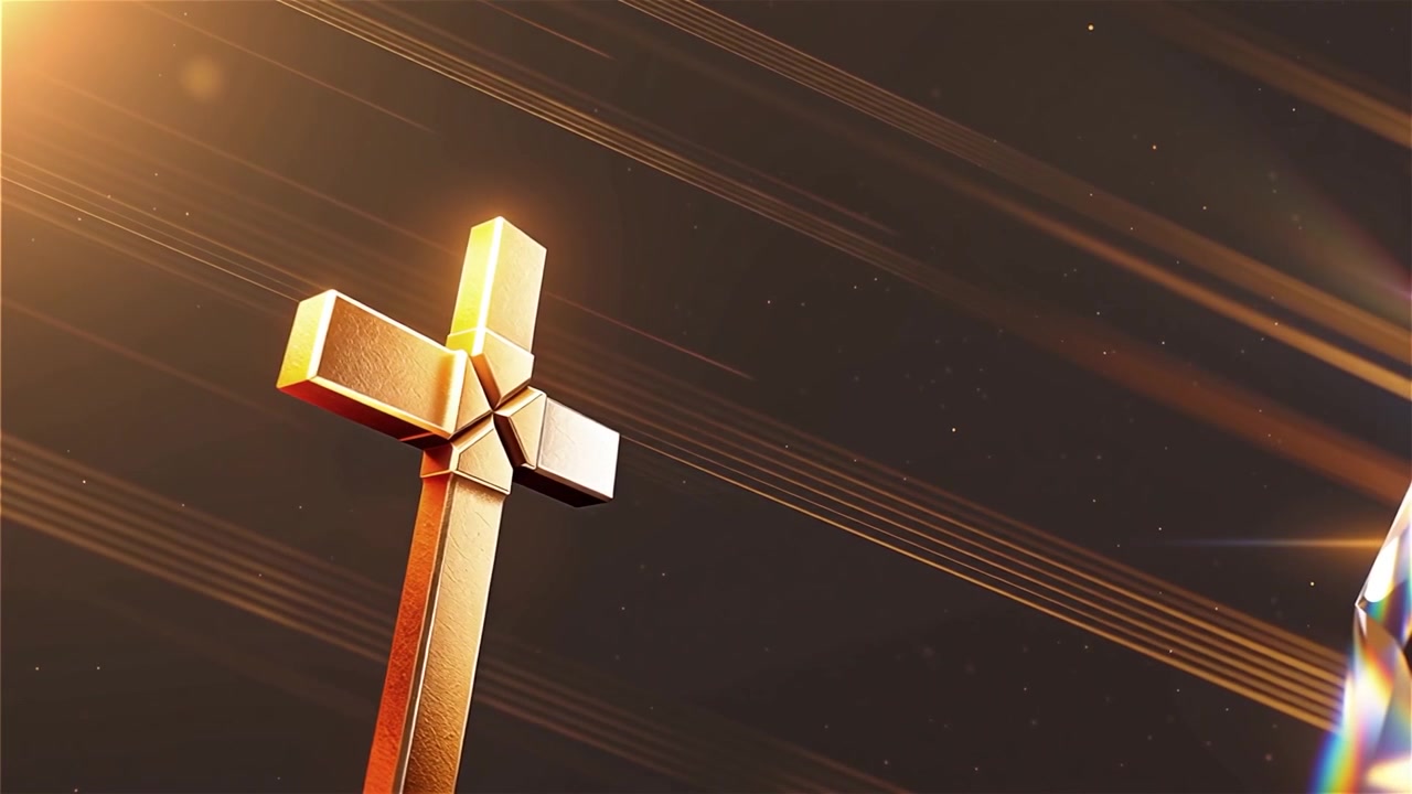Croce Cristiana Luce Celestiale Sfondo per il Culto.