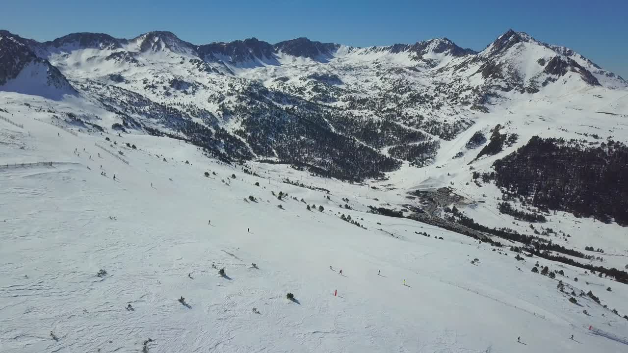 vista aérea de grandvalira y pistas de esquí en andorra