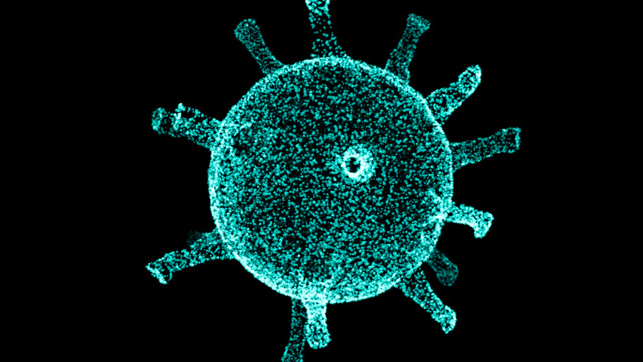 gráficos de movimiento abstractos - virus que gira y explota (bucle)