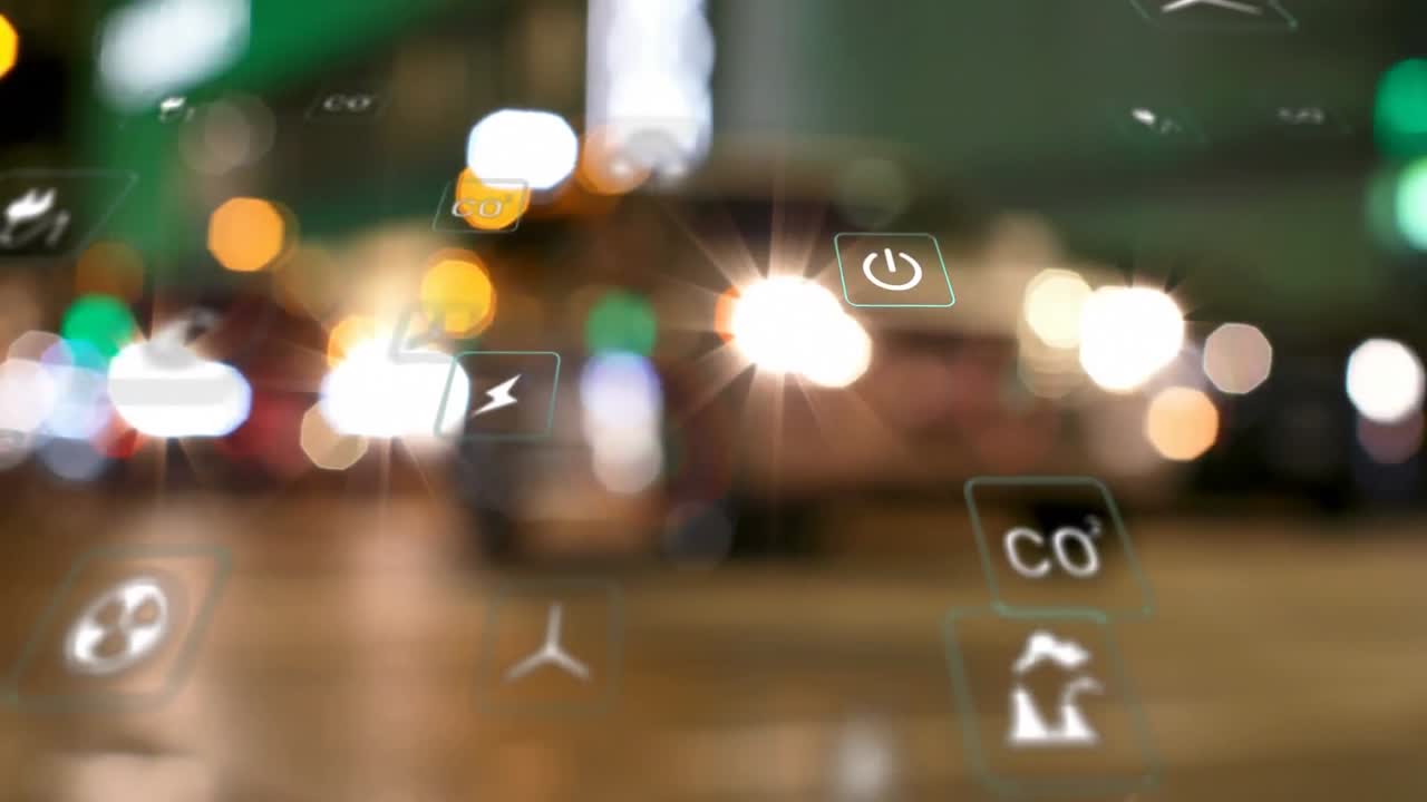 빨간 신호와 거리를 건너는 사람들 때문에 차량 위의 사각형에서 아이콘의 애니메이션이 멈 ⁇ 습니다.