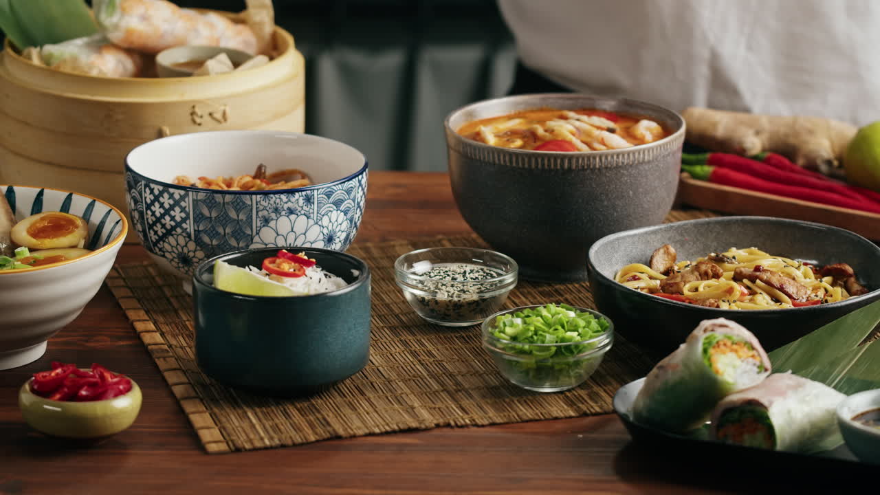 Asian Cuisine Food Spread