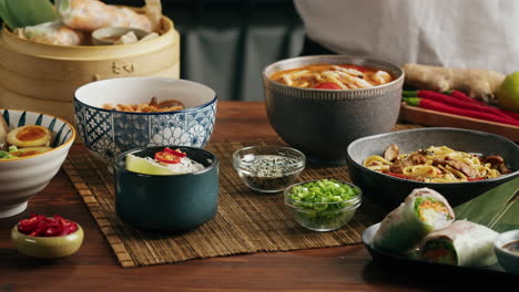 asian cuisine food spread