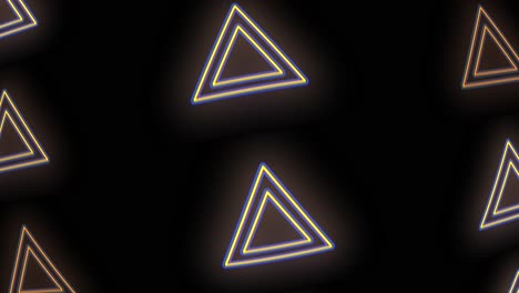 Triangles-icons-pattern-with-neon-yellow-led-light