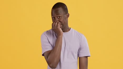 man looking anxious