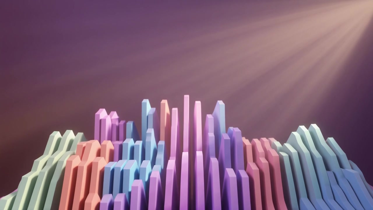 Abstract 3D Motion Graphic with Pastel Colored Vertical Bars