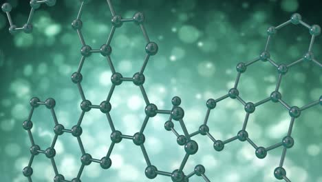 animation of 3d micro of molecules on green background