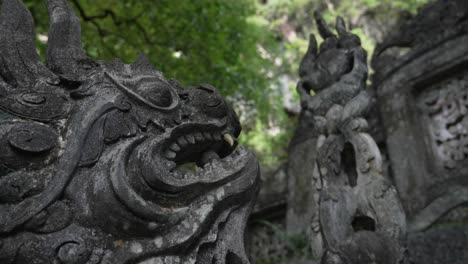 stone carvings chinese dragon bich dong pagoda temple historic site vietnam southeast asia