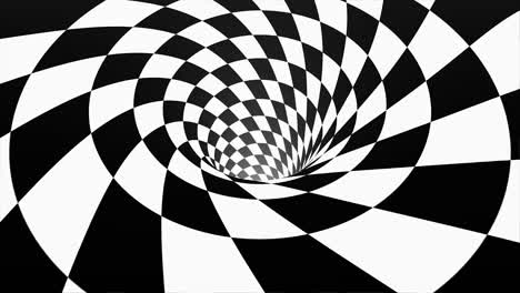 optical illusion checkerboard tunnel